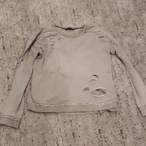 Generation Love Ripped Style Grey Sweatshirt L